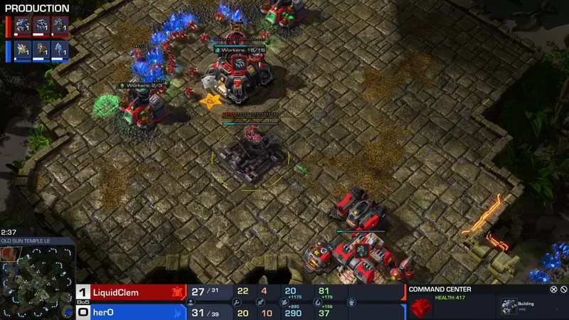 herO의 차단으로 사령부가 본진으로: LowkoTV 중계 52:38
