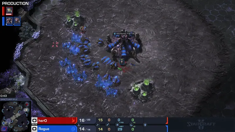 Rogue, 14 부화장 확보 위해 대군주 취소: LowkoTV 중계 0:43